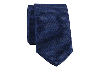 Men's tie Silk Matte Plain Navy & Ecru