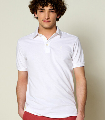 White men's polo shirt - ADGER