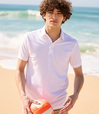 White men's polo shirt - ADGER