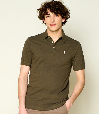 Khaki men's polo shirt - ADGER
