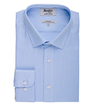 Light Blue Cotton shirt - Straight collar - ANSBERT