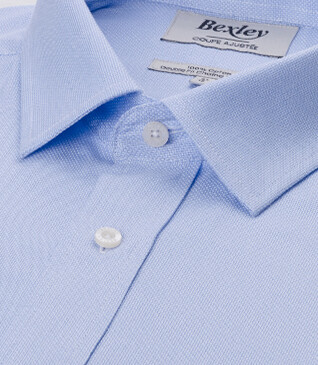 Light Blue Cotton shirt - Straight collar - ANSBERT