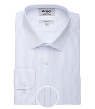 White & Blue striped poplin shirt - BERTHIN