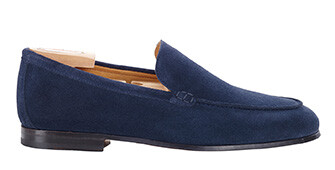 Navy Suede men's loafers - BACENO
