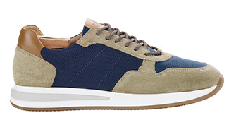 Navy & Suede Kakhi Men's Trainers - NIRRANDA II