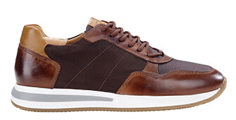 Dark Brown & Dark patina Chestnut leather Men's Trainers - NIRRANDA II