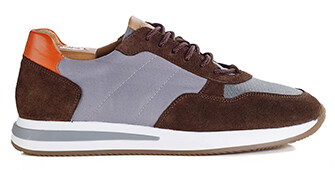 Men’s sneakers - Chocolate suede and grey - NIRRANDA II