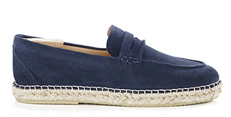 Velvet Navy Men's Moccasins with espadrille sole - PANAREA