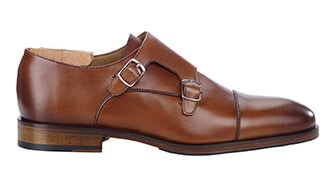 Patina Cognac Leather Buckle Shoes - GREYDALE PATIN