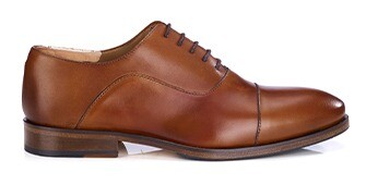 Men’s mahogany patinated leather Oxford shoes - GRAKLEY