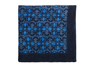 Navy & Blue Linen Pocket Square