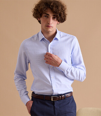 White and light blue men's shirt - SYLVÉNIAS