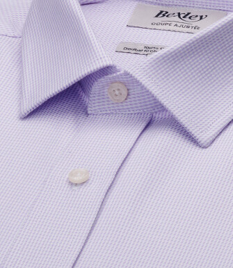 Men’s lilac twill shirt with a textured finish - SYLVÉNIAS