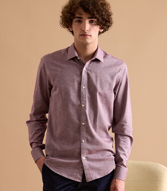 Red Melange Flannel shirt - RILDEBERT