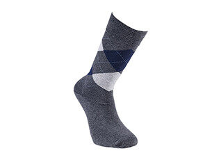 Thick cotton socks with diamond pattern anthracite grey and blue