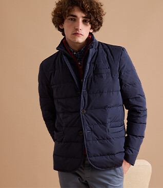 Dark Navy Quilted Jacket - OLSON III