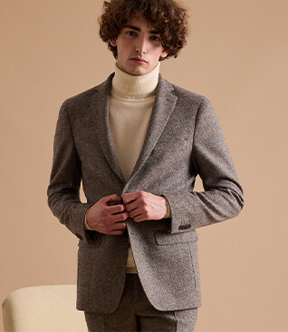 Men's Light Khaki Suit Blazer - LAURIAN