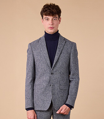Men's Grey Blue Suit Blazer - LAURIAN