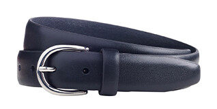 Black leather belt for men - SANDGATE SILVER