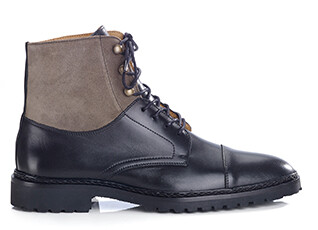 Black and Taupe Suede lace-up Boots Derby shoes - IRVING II GOMME