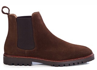 Men's chocolate suede Chelsea boot - WALTERSTON GOMME