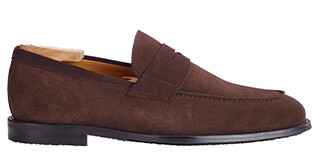 Brown suede men's loafers - DERYBROOK