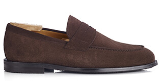 Brown suede men's loafers - DERYBROOK