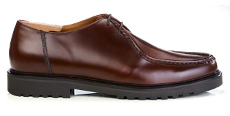 Men's chocolate leather derby rubber sole - COLNEY II GOMME