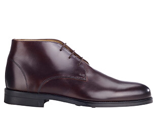 Chocolate Men's leather Low Boots  - WATFORD II GOMME CITY