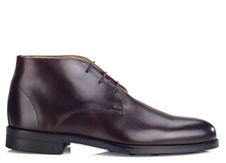 Chocolate Men's leather Low Boots - WATFORD II GOMME CITY