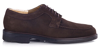 Bitter Chocolate Suede Derby Shoes - Rubber outsole - HUDSON II GOMME COUNTRY