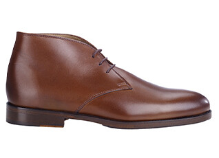 Patina Chestnut Men's leather Low Boots  - DOVAM PATIN