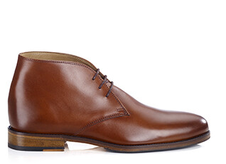 Patina Cognac Men's leather Low Boots - DOVAM PATIN
