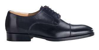 Men's Derbies Black leather sole with rubber pad - MAYWELL PATIN