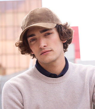 Men's Khaki Suede baseball cap - BRADWELL II