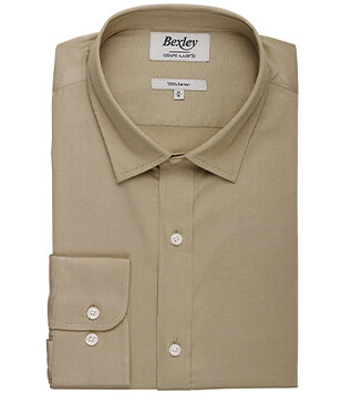 Beige Cotton Linen Shirt - French Collar - TILMOND