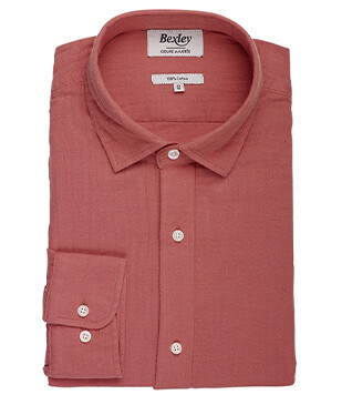 Coral Cotton Shirt - French Collar - SYLVIEN