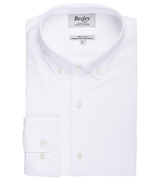 Oxford Shirt for Men –  White, American collar  - BRADFORD II