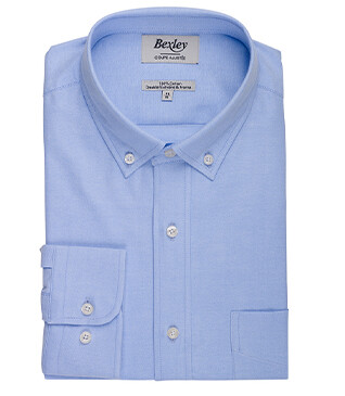 Oxford Shirt for Men –  Light Blue, American collar - BRADFORD II