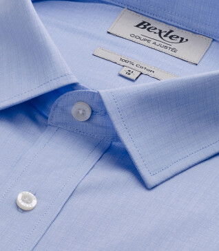 Blue & White checks poplin shirt - MARCILIEN