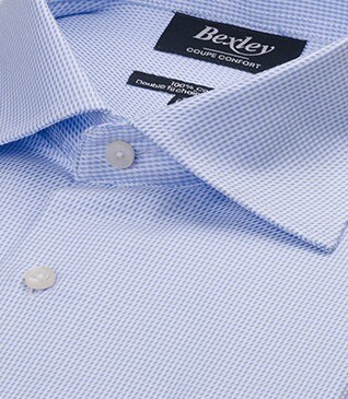 Light blue and white textured fabric shirt - SAVINO