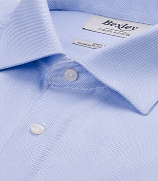 Light blue and white textured fabric shirt - SAVINO