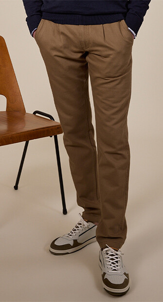 Men's chino trousers Camel - KASEY
