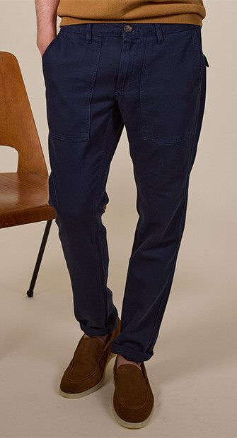 Men's chino trousers Navy Blue - KELVIN