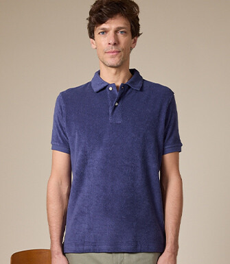 Men’s Polo Shirt Indigo - Washed Finish - ANDRIAN II