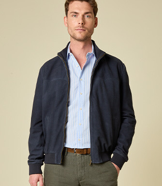 Navy suede jacket  - SEAVER