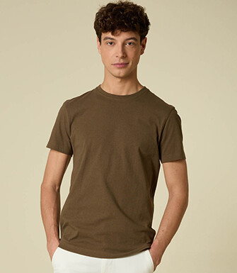 Men's T-Shirt Cotton/Linen - Olive - ENIAS
