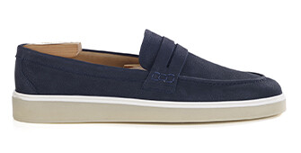 Navy Nubuck Men's loafers - BOKEELA