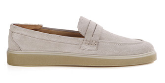 Greige Suede Men's loafers - BOKEELA