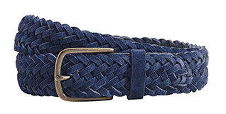 Men's braided velvet belt in navy - NORTHGATE